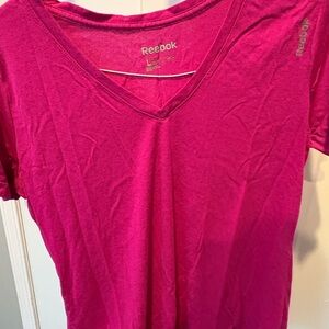 Reebok Women's Bright Pink V-Neck Tee